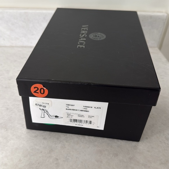 Versace Womens Crystal Medusa Satin Slingbacks Pumps Lilac US 10 EU 41NWD - Picture 8 of 9